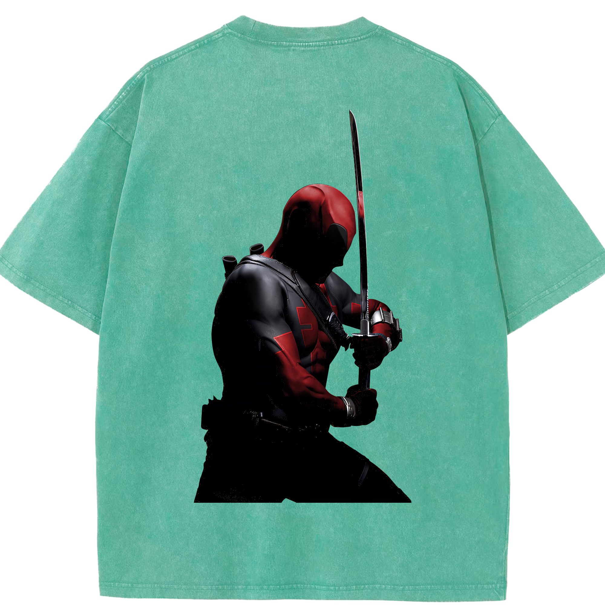 （画像用） Deadpool デッドプール 綿100% ヴィンテージ風 半袖Tシャツ（背面プリント）